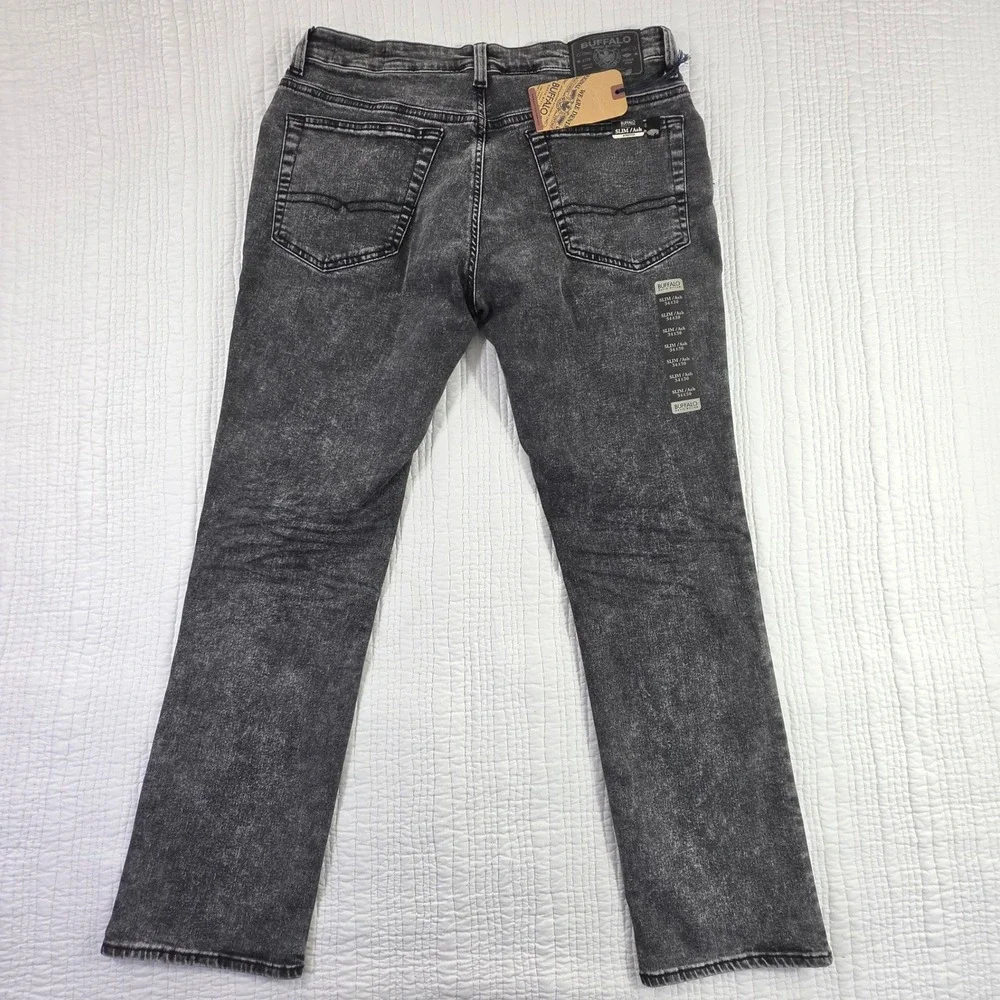 Buffalo David Bitton BM22757 Ash Slim Dark Acid Wash Stretch Denim Jeans 34x30